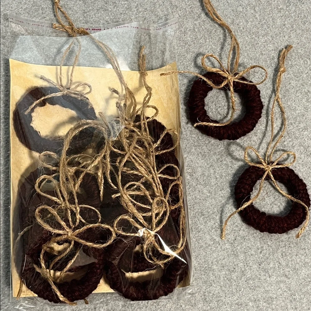 Christmas Ornament Wreath Farmhouse Country Primitive Bow Handmade